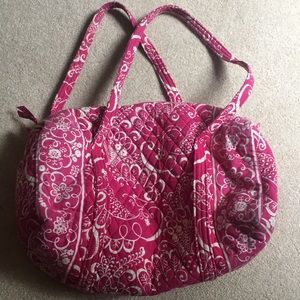 Vera Bradley Small Duffle Bag- twirly birds pink